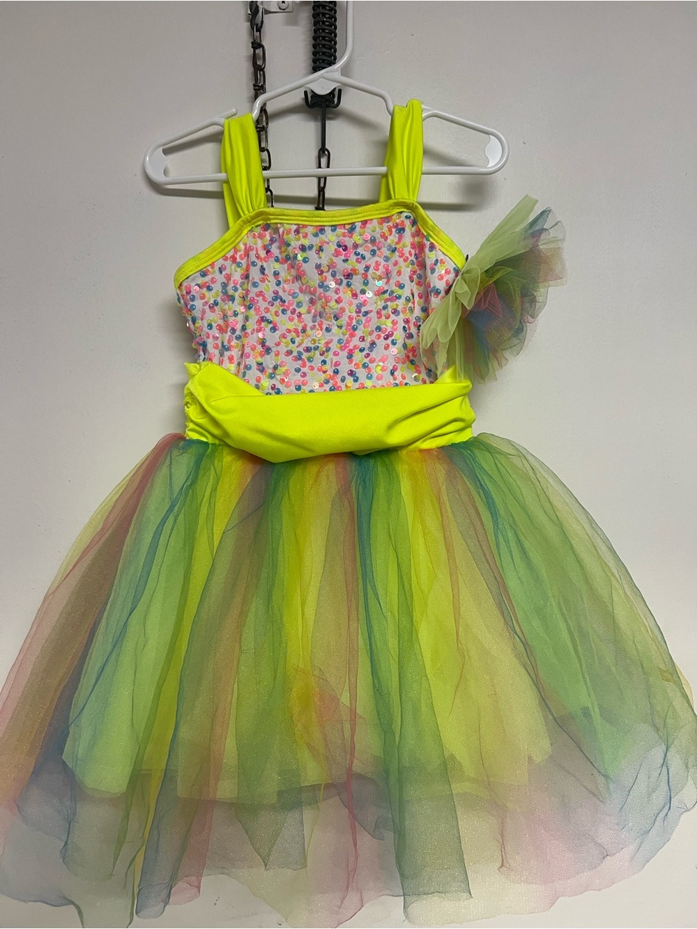 Revolution Neon Yellow Rainbow Tulle Dance Costume